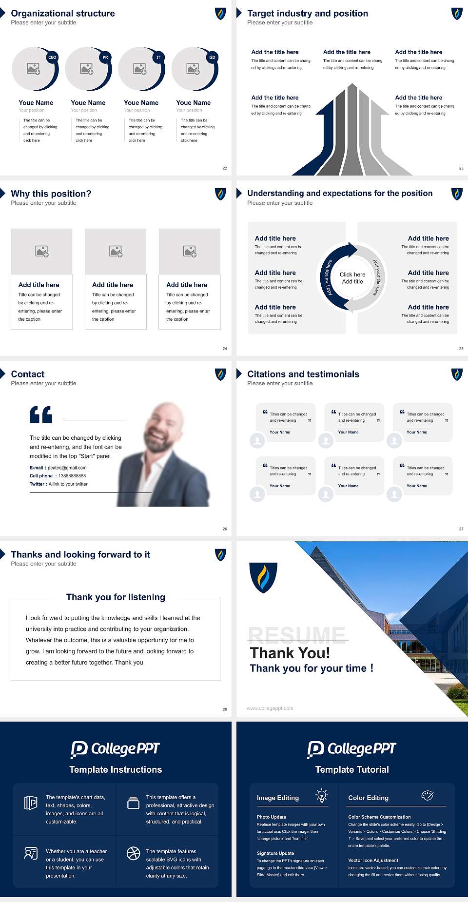 Southern New Hampshire University Resume PPT Template4:3 ratio PPT effect preview image4