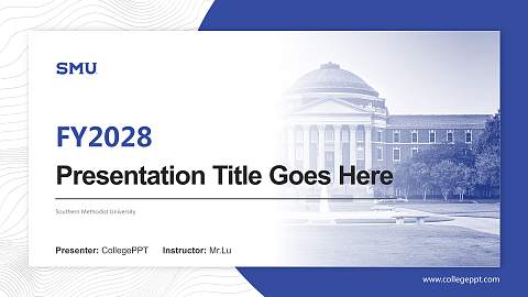 Southern Methodist University Academic Presentation/Research Findings Report PPT Template