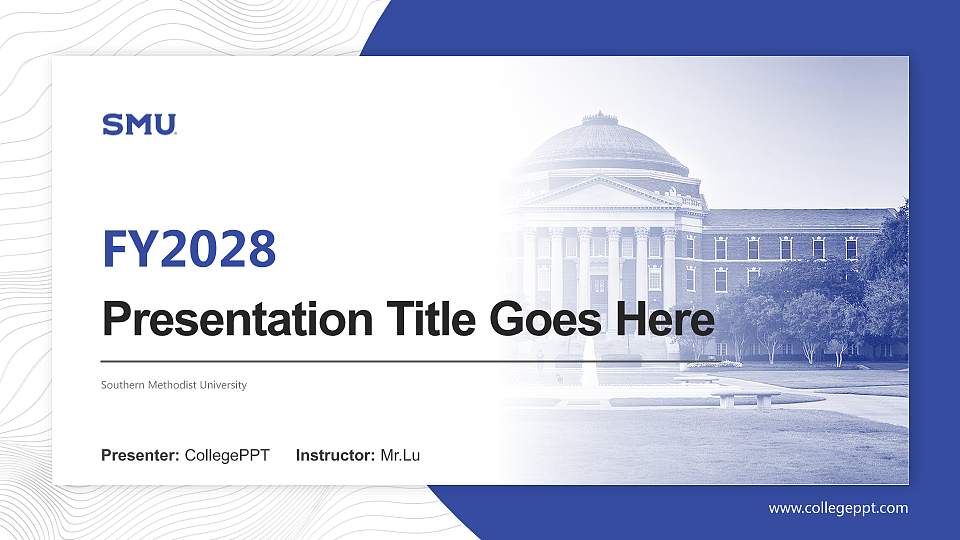 Southern Methodist University Academic Presentation/Research Findings Report PPT Template16:9 ratio PPT effect preview image