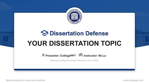 Southwestern Baptist Theological Seminary Graduation Thesis Defense PPT Template