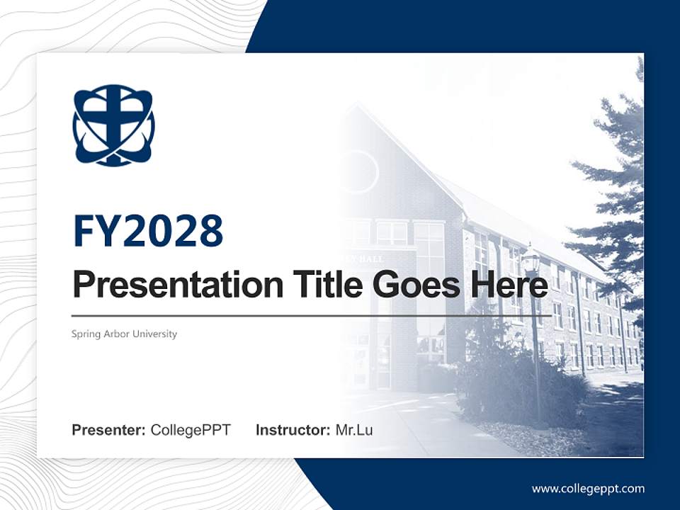 Spring Arbor University Academic Presentation/Research Findings Report PPT Template4:3 ratio PPT effect preview image5