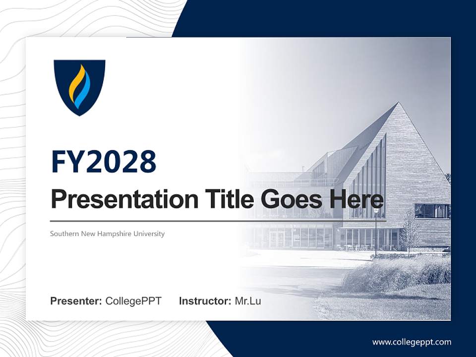 Southern New Hampshire University Academic Presentation/Research Findings Report PPT Template4:3 ratio PPT effect preview image5