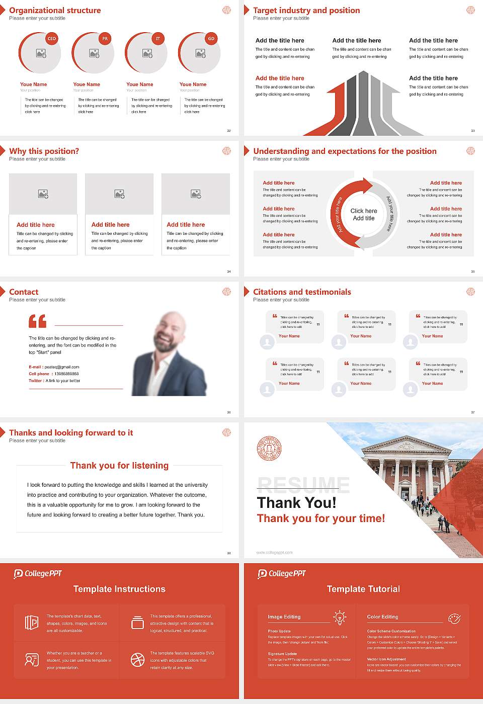 St. John’s College Resume PPT Template16:9 ratio PPT effect preview image4