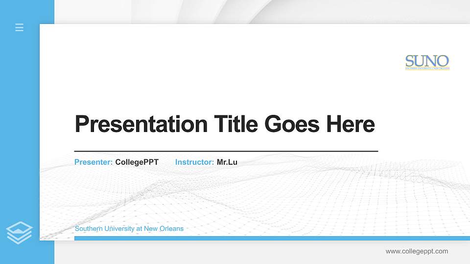 Southern University at New Orleans Thesis Proposal/Graduation Defense PPT Template16:9 ratio PPT effect preview image