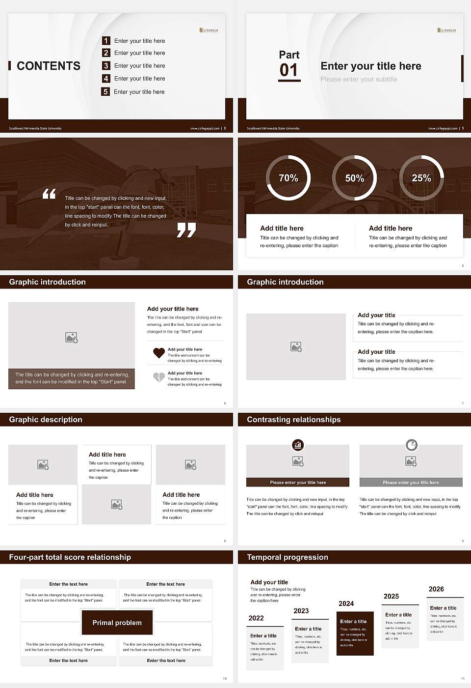 Southwest Minnesota State University Thesis Proposal/Graduation Defense PPT Template16:9 ratio PPT effect preview image2