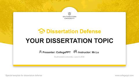 Southwestern University Graduation Thesis Defense PPT Template