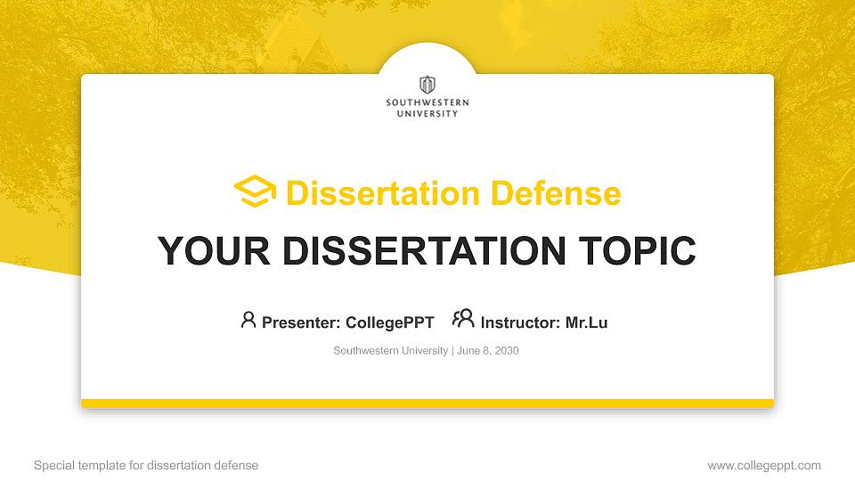 Southwestern University Graduation Thesis Defense PPT Template16:9 ratio PPT effect preview image