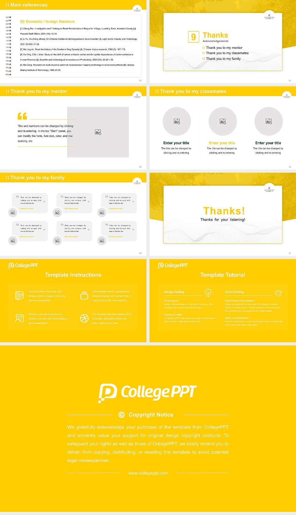 Southwestern University Graduation Thesis Defense PPT Template16:9 ratio PPT effect preview image7