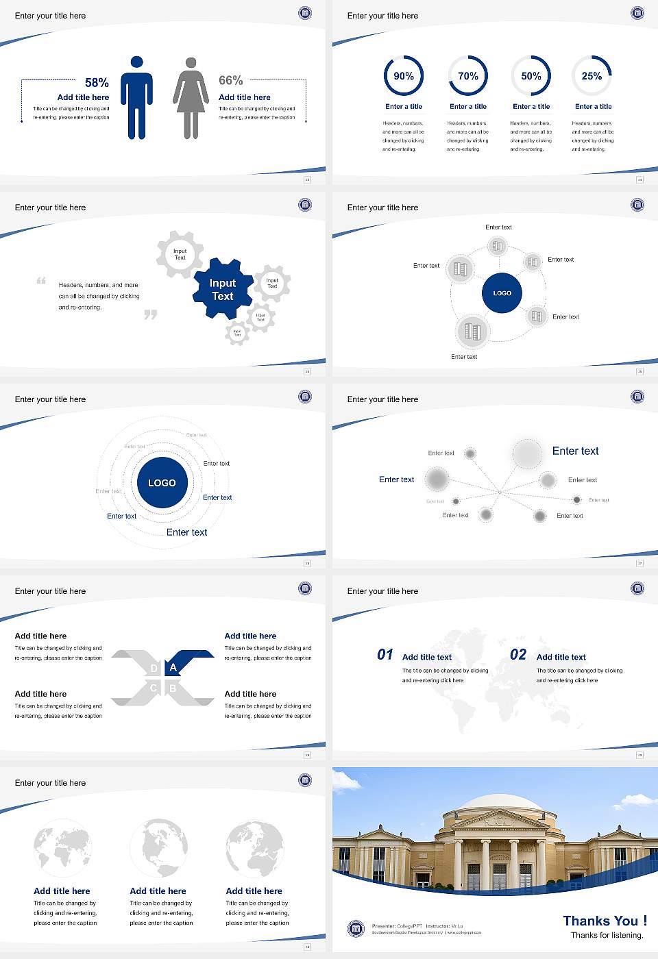 Southwestern Baptist Theological Seminary Course/Courseware Creation PPT Template16:9 ratio PPT effect preview image4
