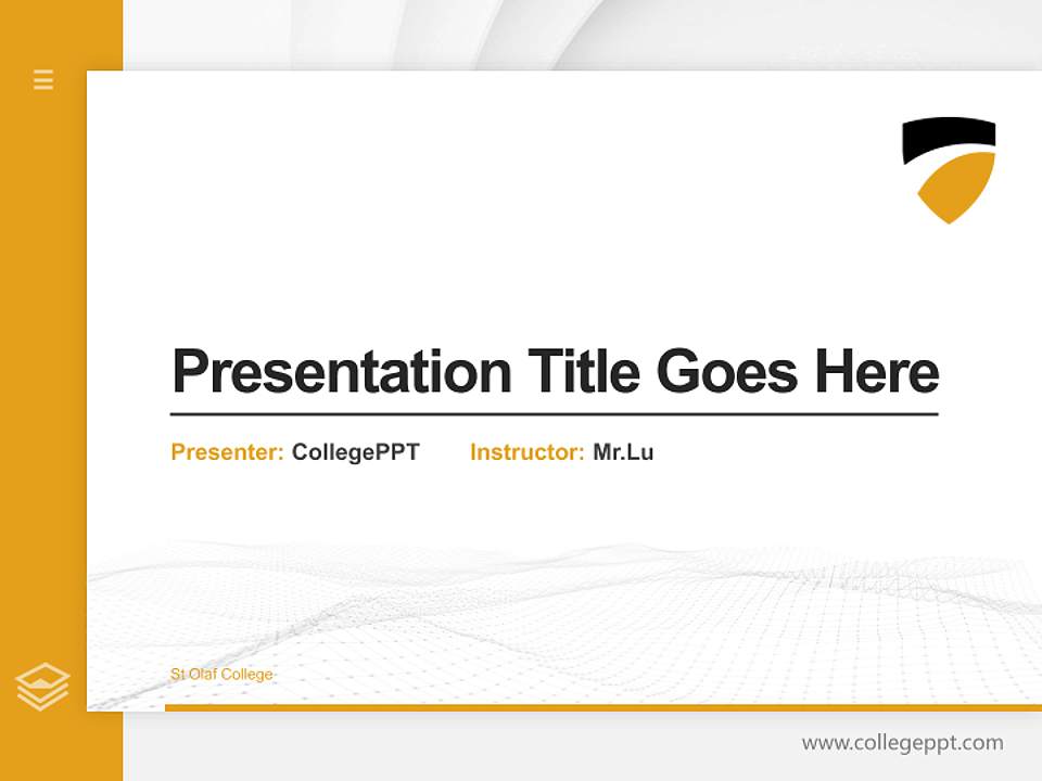 St Olaf College Thesis Proposal/Graduation Defense PPT Template4:3 ratio PPT effect preview image5
