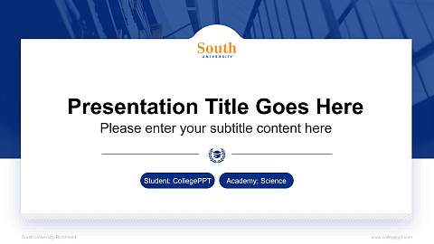 South University-Richmond National Scholarship Defense PPT Template