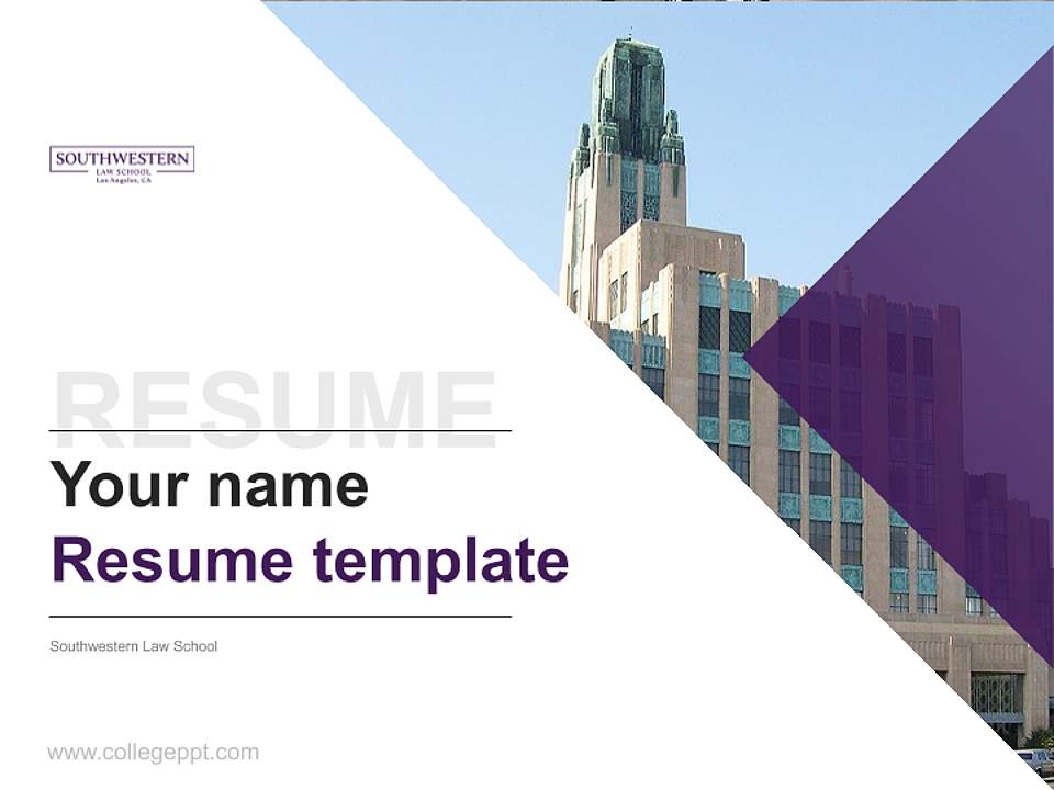Southwestern Law School Resume PPT Template4:3 ratio PPT effect preview image5
