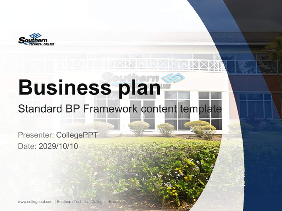 Southern Technical College – Brandon Competition/Entrepreneurship Contest PPT Template4:3 ratio PPT effect preview image9