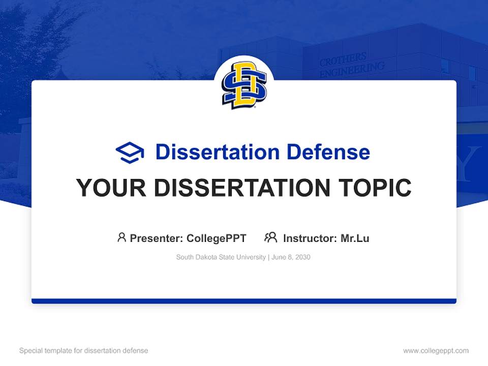 South Dakota State University Graduation Thesis Defense PPT Template4:3 ratio PPT effect preview image7