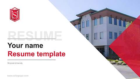 Simpson University Resume PPT Template