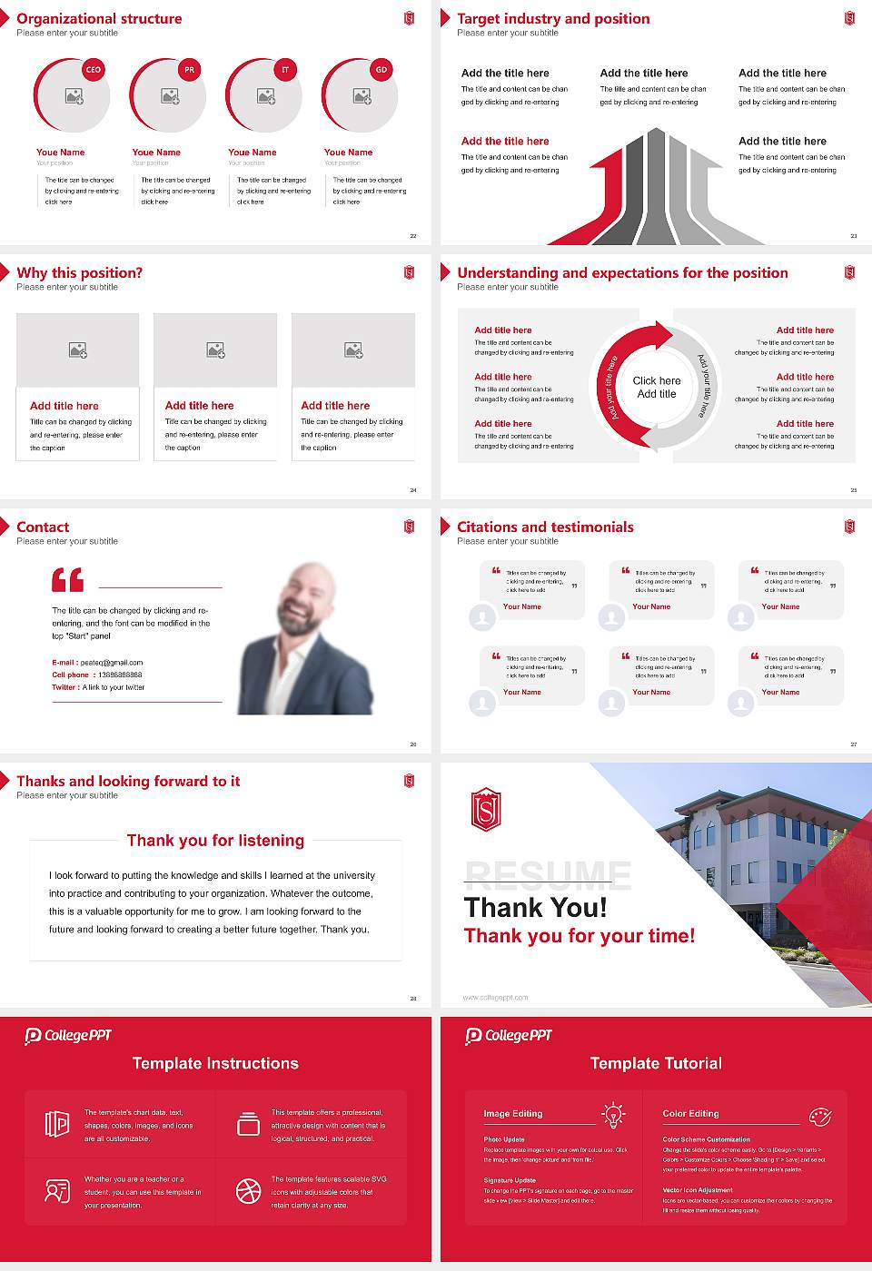 Simpson University Resume PPT Template16:9 ratio PPT effect preview image4