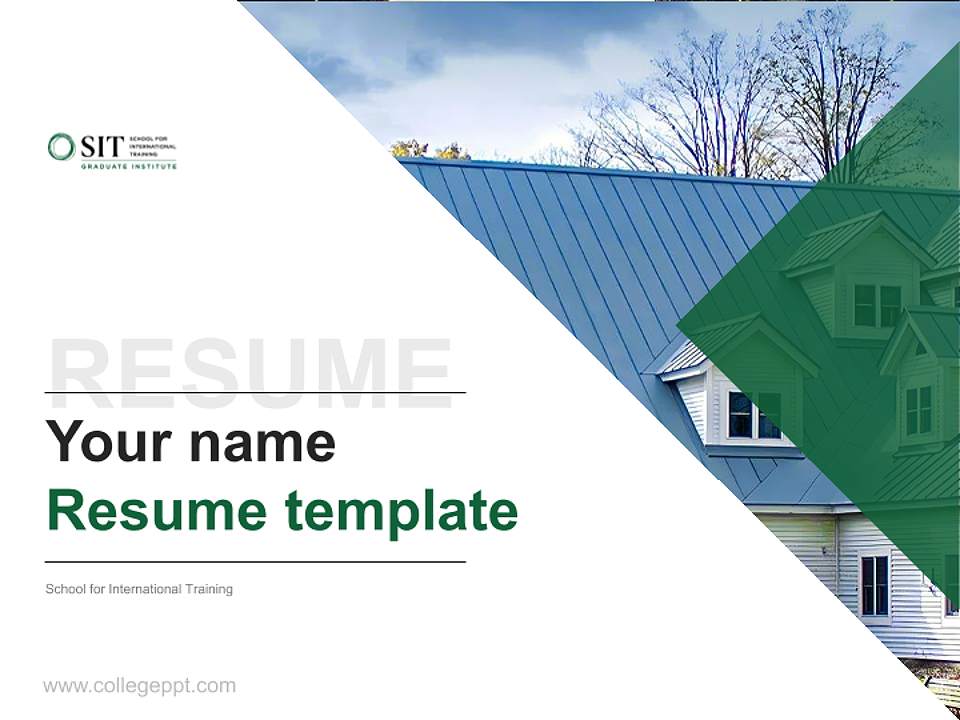 School for International Training Resume PPT Template4:3 ratio PPT effect preview image5