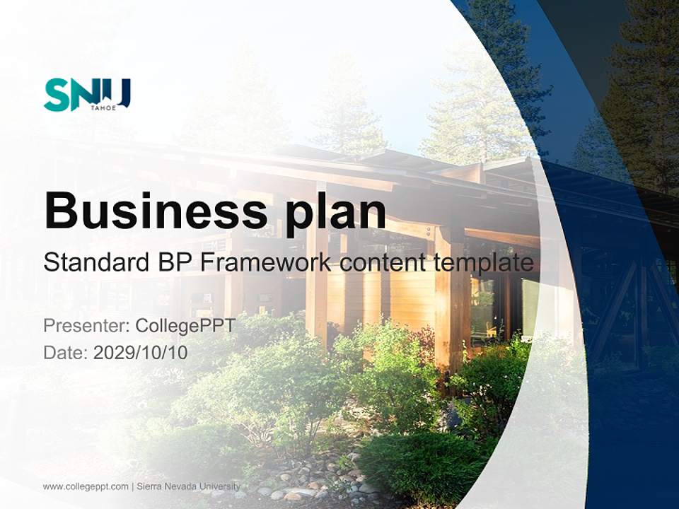 Sierra Nevada University Competition/Entrepreneurship Contest PPT Template4:3 ratio PPT effect preview image9