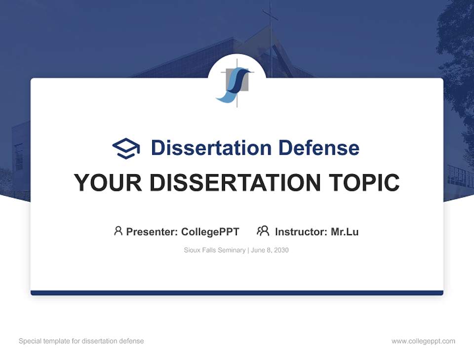 Sioux Falls Seminary Graduation Thesis Defense PPT Template4:3 ratio PPT effect preview image7