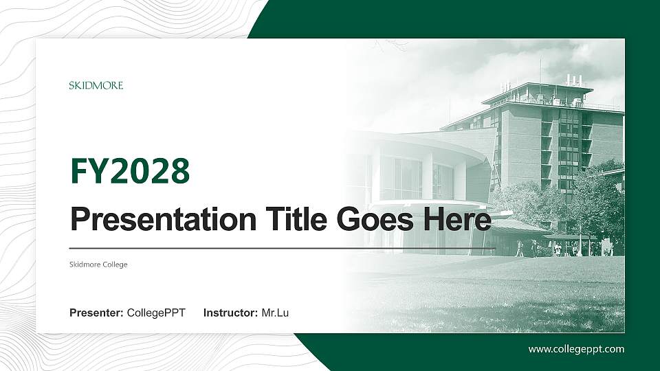 Skidmore College Academic Presentation/Research Findings Report PPT Template16:9 ratio PPT effect preview image