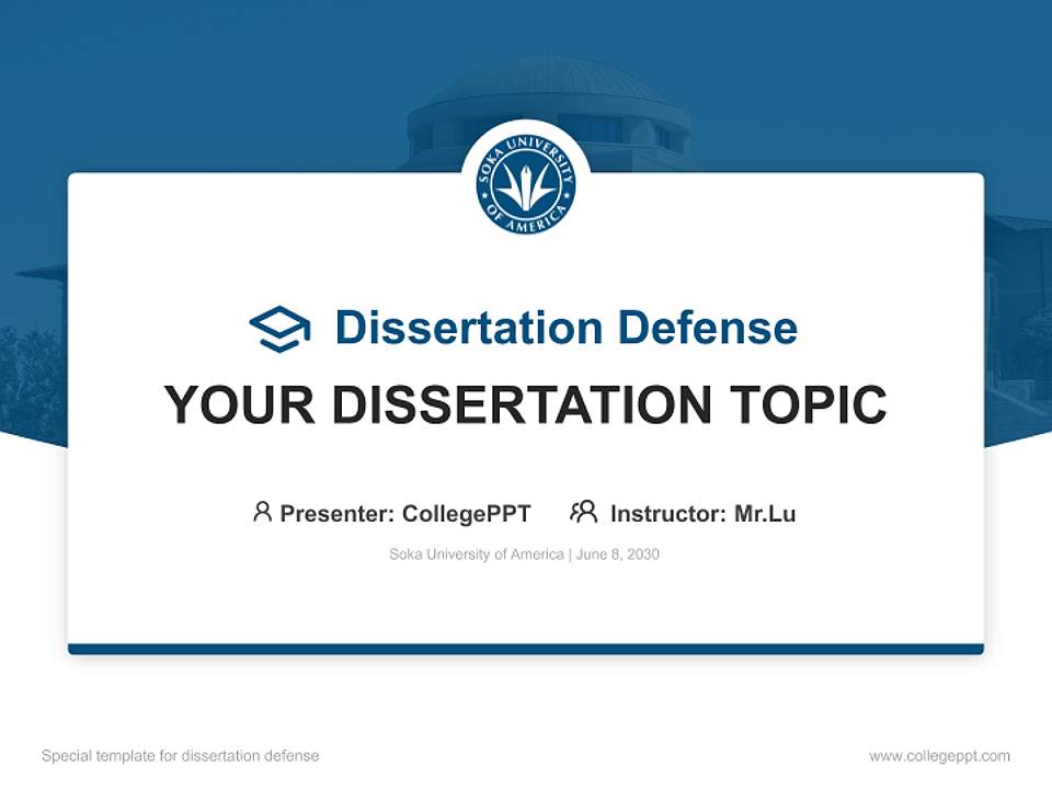 Soka University of America Graduation Thesis Defense PPT Template4:3 ratio PPT effect preview image7