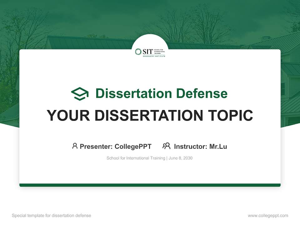 School for International Training Graduation Thesis Defense PPT Template4:3 ratio PPT effect preview image7