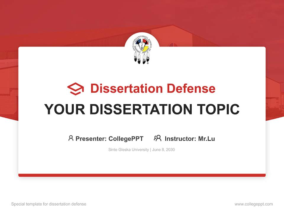 Sinte Gleska University Graduation Thesis Defense PPT Template4:3 ratio PPT effect preview image7