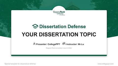 Slippery Rock University Graduation Thesis Defense PPT Template