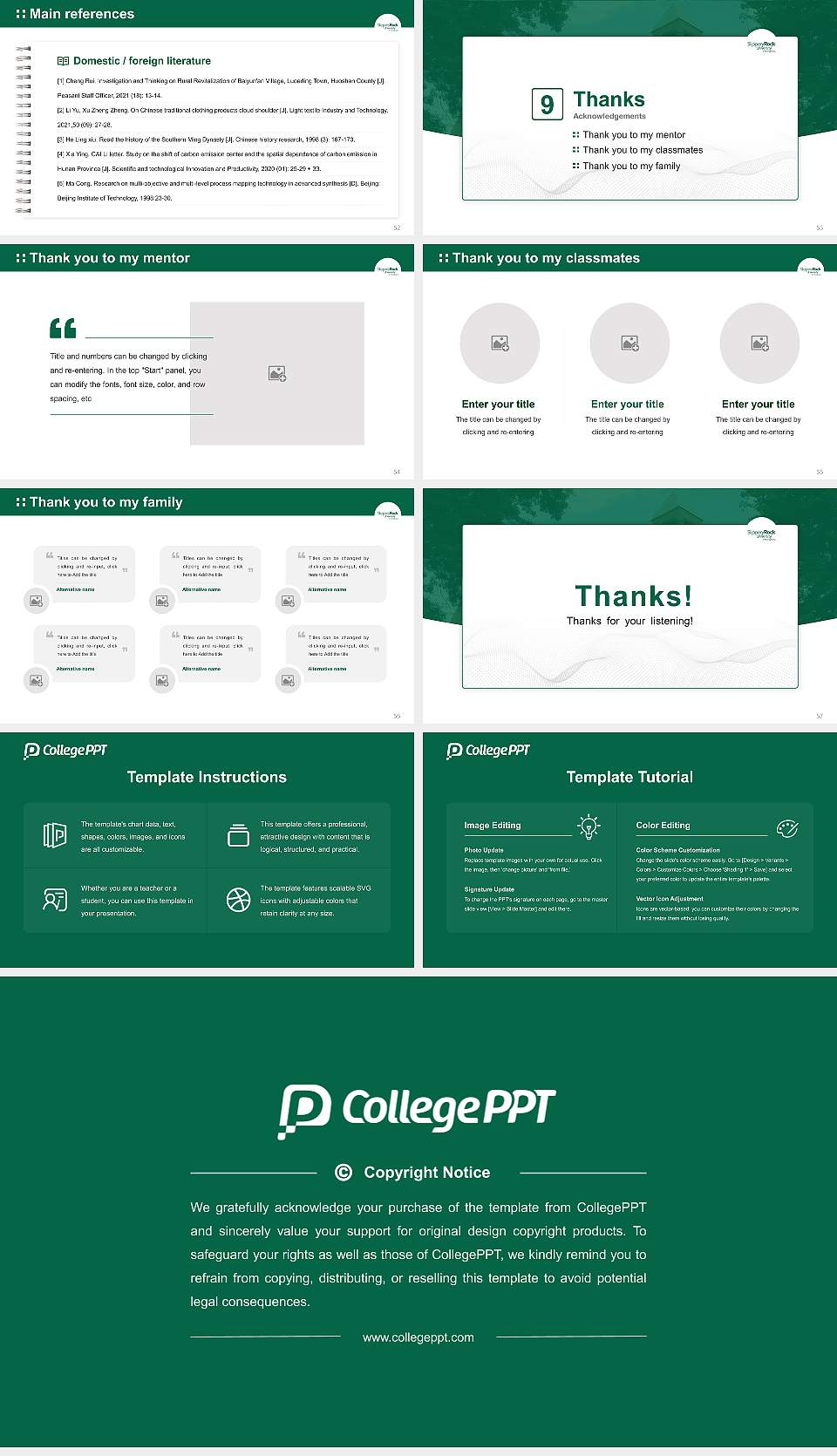 Slippery Rock University Graduation Thesis Defense PPT Template16:9 ratio PPT effect preview image7