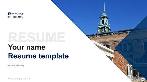 Simmons University Resume PPT Template
