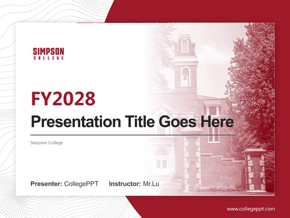 Simpson College Academic Presentation/Research Findings Report PPT Template4:3 ratio PPT effect preview image5