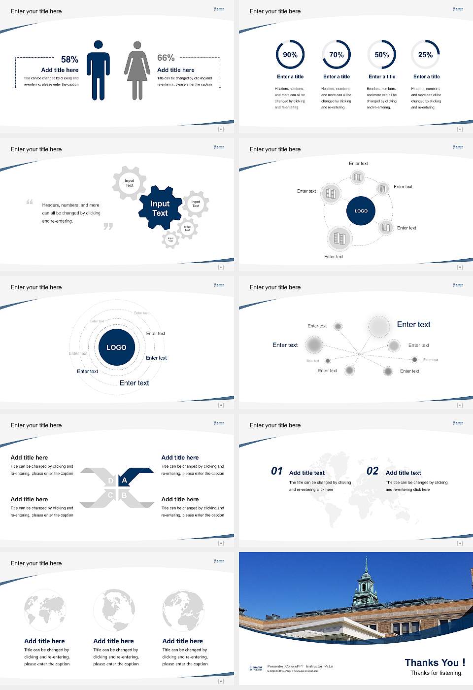 Simmons University Course/Courseware Creation PPT Template16:9 ratio PPT effect preview image4