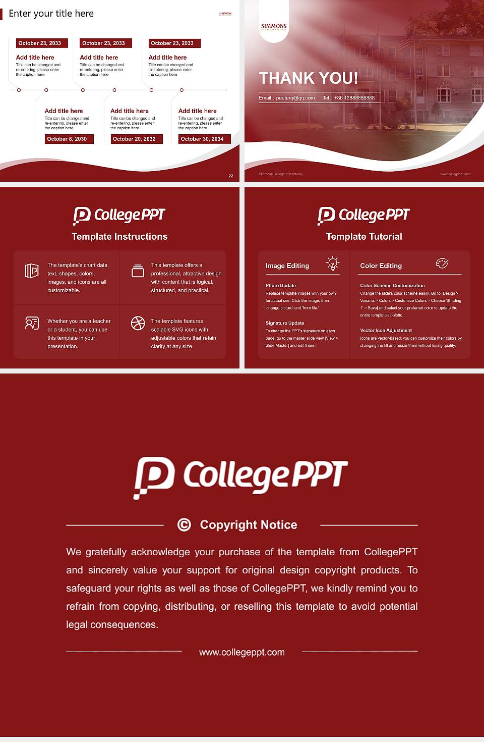 Simmons College of Kentucky Lecture Sharing and Networking Event PPT Template4:3 ratio PPT effect preview image4