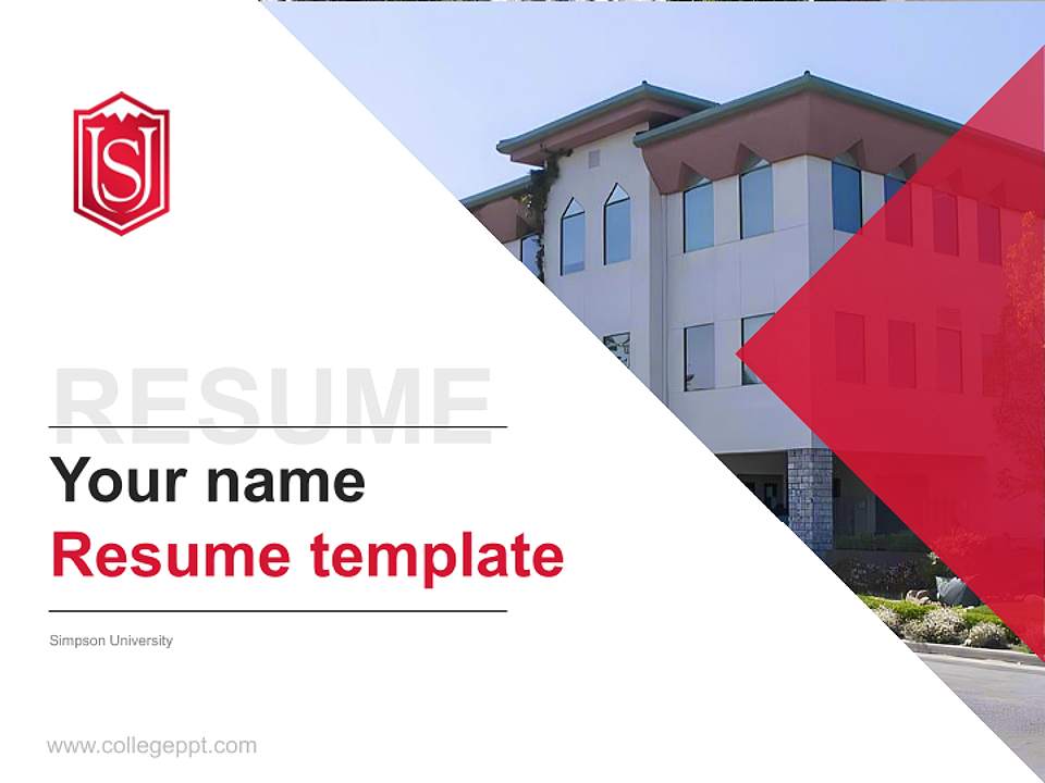 Simpson University Resume PPT Template4:3 ratio PPT effect preview image5