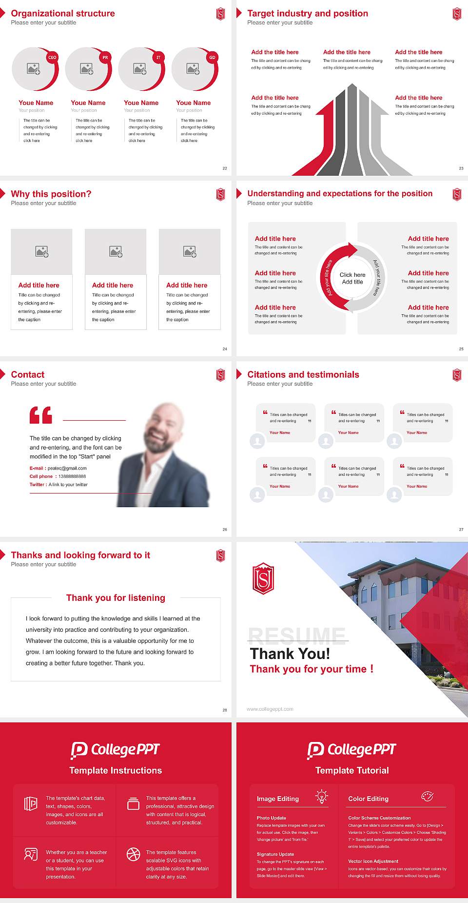Simpson University Resume PPT Template4:3 ratio PPT effect preview image4