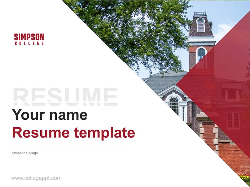 Simpson College Resume PPT Template4:3 ratio PPT effect preview image5