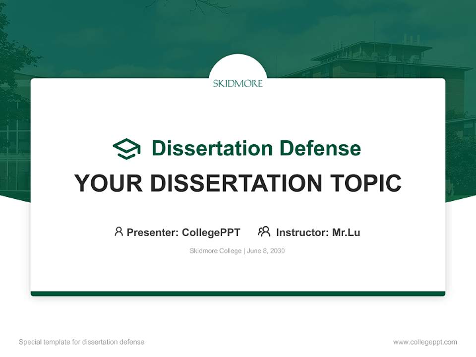 Skidmore College Graduation Thesis Defense PPT Template4:3 ratio PPT effect preview image7