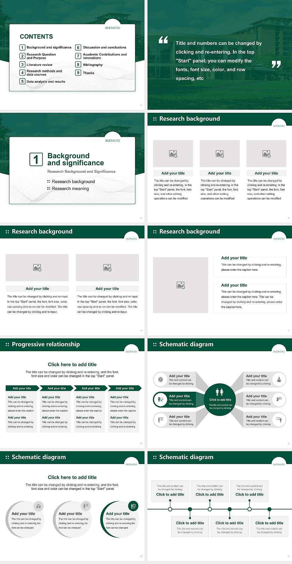 Skidmore College Graduation Thesis Defense PPT Template4:3 ratio PPT effect preview image2