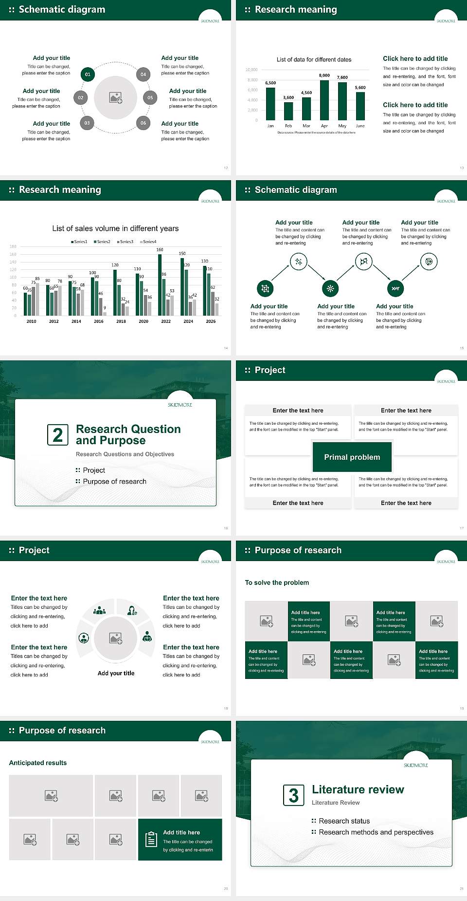 Skidmore College Graduation Thesis Defense PPT Template4:3 ratio PPT effect preview image3