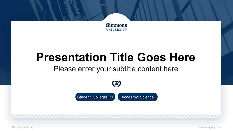 Simmons University National Scholarship Defense PPT Template16:9 ratio PPT effect preview image