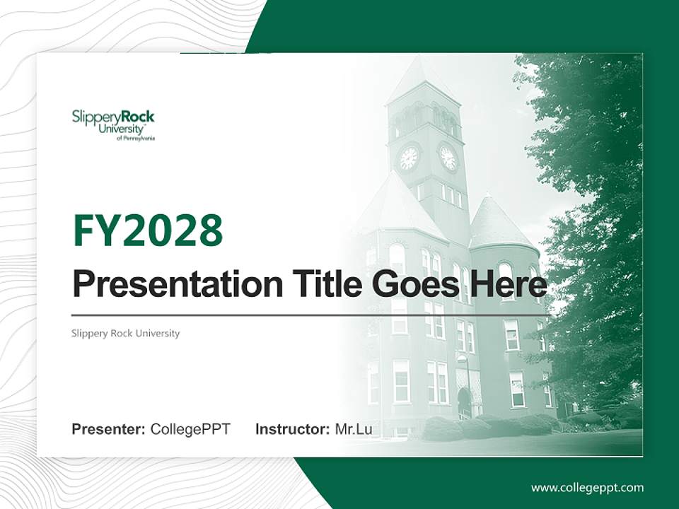 Slippery Rock University Academic Presentation/Research Findings Report PPT Template4:3 ratio PPT effect preview image5