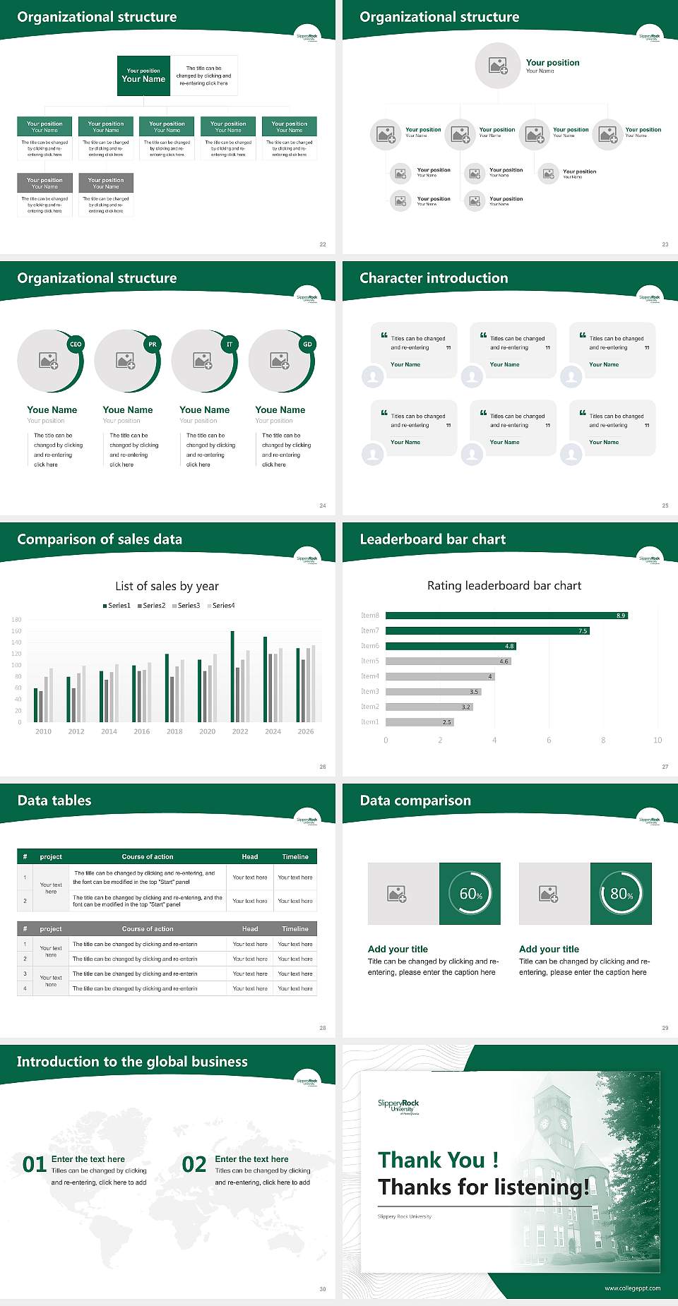 Slippery Rock University Academic Presentation/Research Findings Report PPT Template4:3 ratio PPT effect preview image4