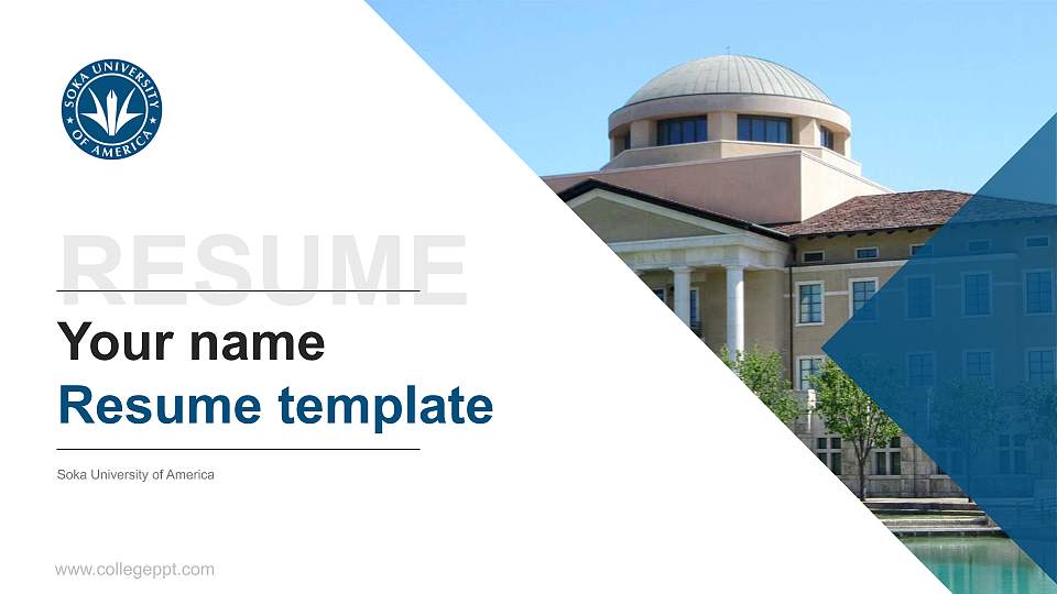 Soka University of America Resume PPT Template16:9 ratio PPT effect preview image