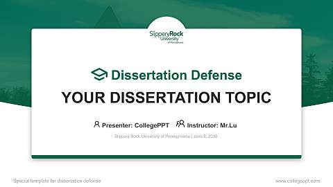Slippery Rock University of Pennsylvania Graduation Thesis Defense PPT Template