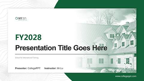 School for International Training Academic Presentation/Research Findings Report PPT Template