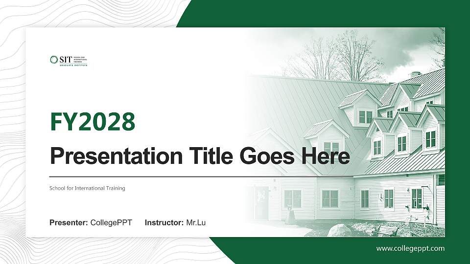 School for International Training Academic Presentation/Research Findings Report PPT Template16:9 ratio PPT effect preview image