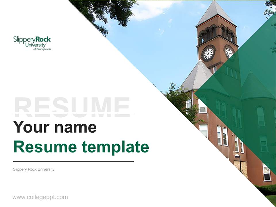 Slippery Rock University Resume PPT Template4:3 ratio PPT effect preview image5