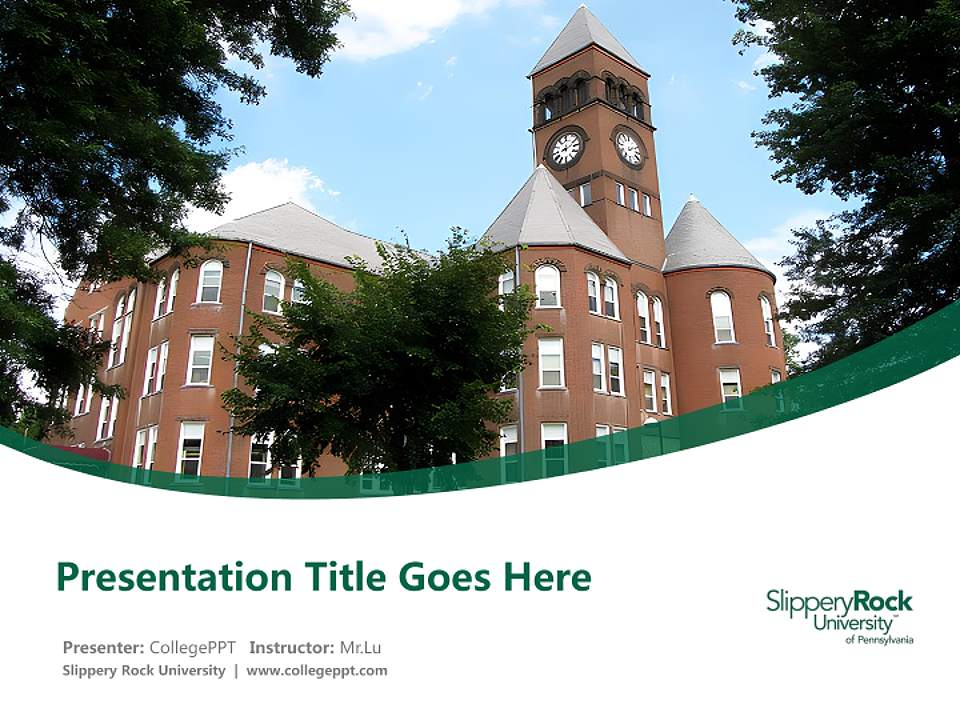 Slippery Rock University Course/Courseware Creation PPT Template4:3 ratio PPT effect preview image5