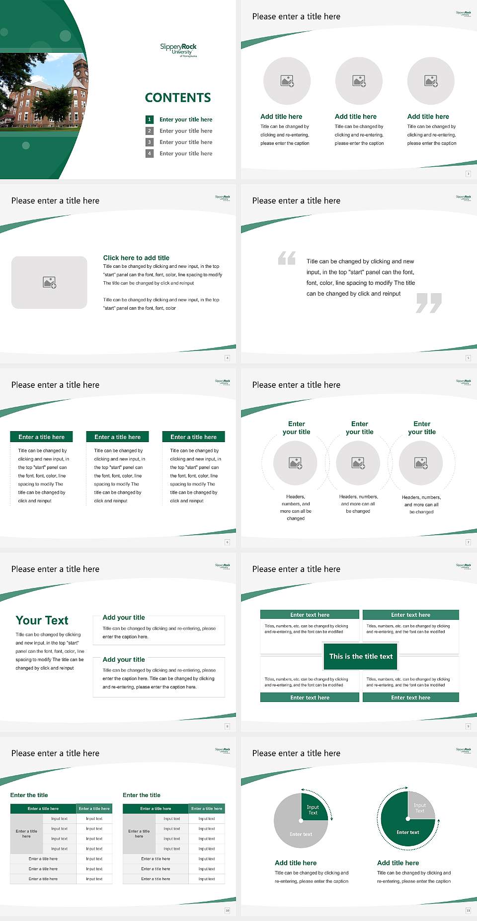 Slippery Rock University Course/Courseware Creation PPT Template4:3 ratio PPT effect preview image2