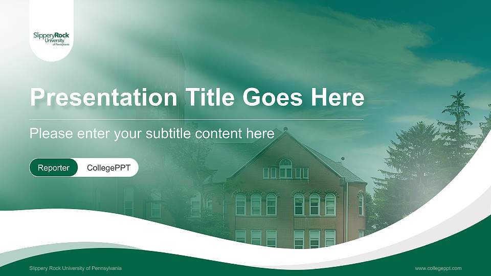 Slippery Rock University of Pennsylvania Lecture Sharing and Networking Event PPT Template16:9 ratio PPT effect preview image